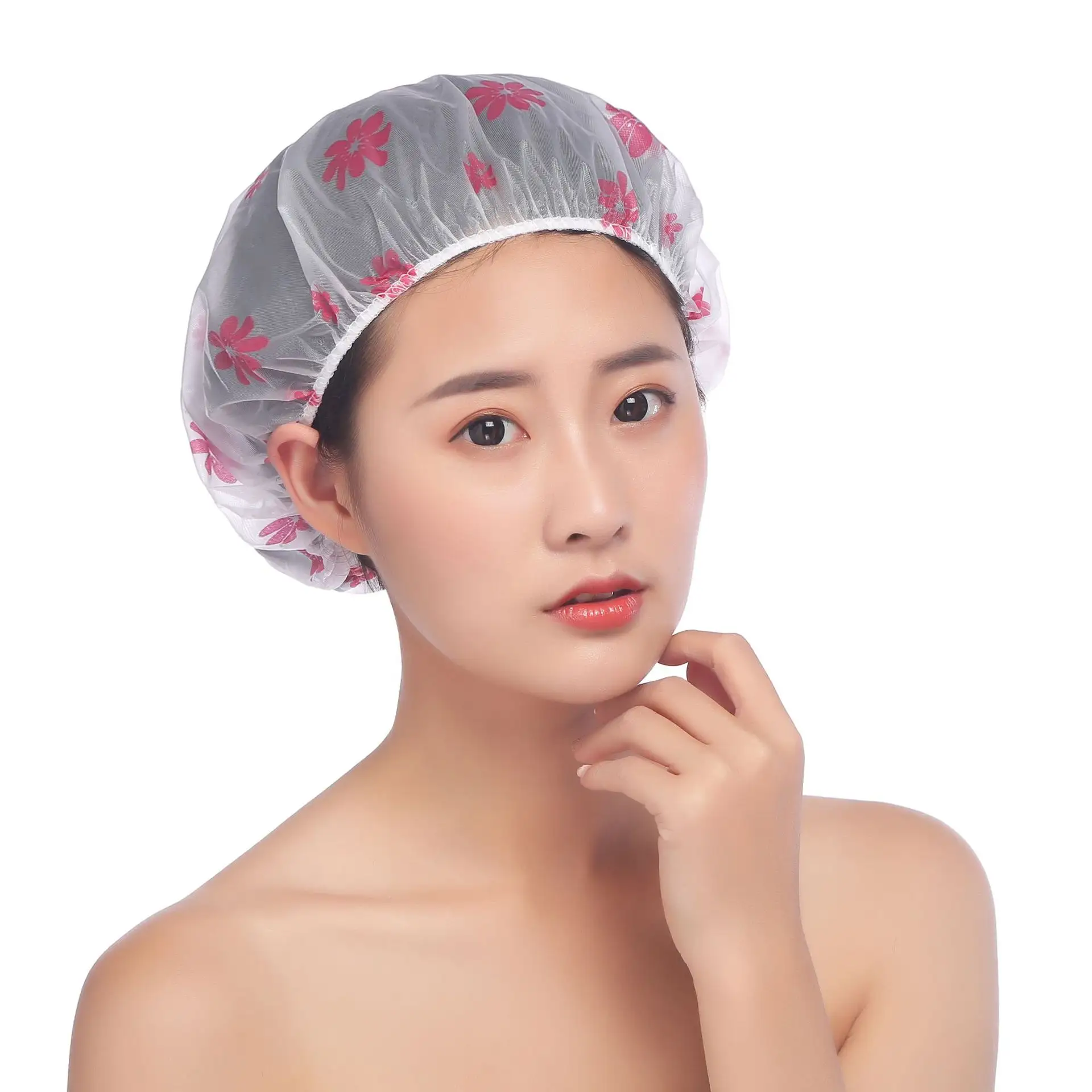 Cuffia da doccia impermeabile di vendita calda copertura per capelli da bagno cuffia da bagno elastica per cappello da doccia riutilizzabile da bagno per donna