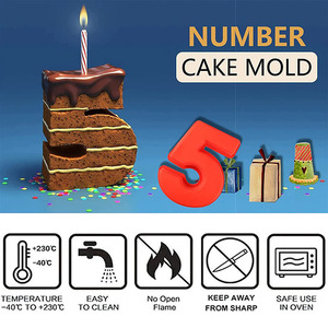 Số Silicone khuôn bánh 3D kỹ thuật số nướng Silicone khuôn số lớn Bánh <span class=keywords><strong>Pan</strong></span> đặt 0-9 Số Bánh <span class=keywords><strong>Pan</strong></span> Silicone nướng chảo - Product Image 5