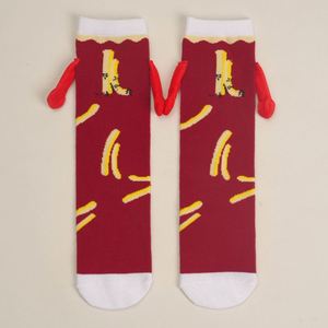 Chaussettes tubulaires magnétiques à motif de dessin animé d'Halloween, motif hamburger et hot-dog, tendance alimentaire, en stock - Product Image 3