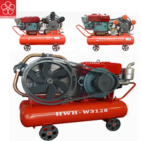Hongwuhuan prix d'usine petit Mini compresseur d'air à piston mobile à moteur diesel 7 bars à entraînement par courroie pour équipement minéral