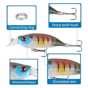 Ytqhxy Leurre Minnow 9,4 cm 8,5 g, leurre dur coulant avec Rattlespin pour la pêche au poisson mandarin, appâts de fond, 10 pièces - Product Image 4