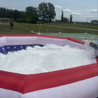Piscine gonflable amusante avec souffleur d'air, aire de jeux extérieure durable pour enfants