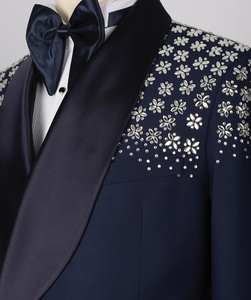 Trajes Formales de Negocios Personalizados para Hombre, Conjuntos de Pantalones y Blazer de un Solo Botón, Trajes Azules para Boda - Product Image 4