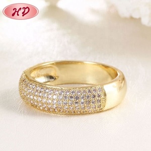 Bague plaquée or pour femmes, multi-rangs, pavée de zircone cubique, large, de luxe, empilable, pour mariage et fête - Product Image 3