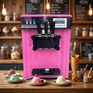 Machine à glace molle automatique à 3 saveurs, machine à glace de table, machine à glace commerciale - Product Image 1