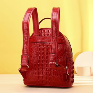 Nuovo zaino da donna con motivo coccodrillo, zaino da donna di grande capacità, zaino scolastico per bambina, borsa a tracolla da viaggio per esterni - Product Image 3