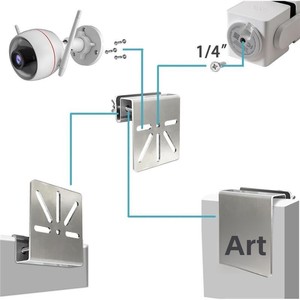 Staffa di Sorveglianza CCTV per Canale di Drenaggio in Acciaio Inossidabile con Morsetto per Tubo con Scanalatura Antipioggia per Sicurezza Grondaie - Product Image 2