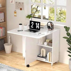 <span class=keywords><strong>Table</strong></span> à manger pliante en bois avec rangement, <span class=keywords><strong>table</strong></span> <span class=keywords><strong>de</strong></span> cuisine <span class=keywords><strong>de</strong></span> 51,2 pouces pour 2 à <span class=keywords><strong>4</strong></span> personnes, petits espaces - Product Image 2