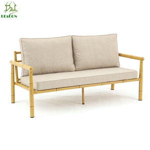 Sofá de aluminio a prueba de intemperie para exteriores, sofá moderno de bambú para verano - Product Image 5