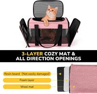 Sac de transport pour animaux de compagnie, pour chat et chien jusqu'à 16 lb, approuvé par les compagnies aériennes, en maille respirante, avec bandoulière