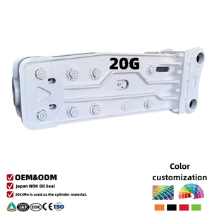 Nouveau brise-roche hydraulique silencieux avec système <span class=keywords><strong>de</strong></span> lubrification automatique pour excavatrices <span class=keywords><strong>de</strong></span> 18 à 26 tonnes, pour la rupture <span class=keywords><strong>de</strong></span> roches et <span class=keywords><strong>de</strong></span> béton, garantie 1 an - Product Image 1