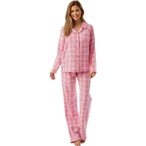 Women’s Two Piece <b>Sleeping</b> Suit With Long Sleeve Top And Matching Trousers Comfortable Sleepwear Set Classic Neckline Design - Product Image 1