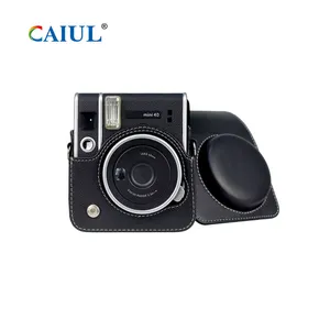 레트로 Litchi 가죽 PU Instax 미니 40 카메라 가방 Fujifilm Instax 미니 40 카메라 보호 케이스