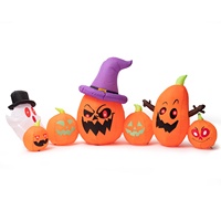 Grande citrouille gonflable lumineuse de 2,5 mètres pour Halloween, décorations d'extérieur pour cour, fantômes électriques à brancher