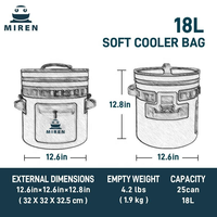Sac à dos isotherme étanche moderne et portable MIREN avec logo personnalisé, en TPU, capacité de 18 L (25 canettes), pour le camping en plein air