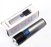YUANKE Senter Mini LED 3W, Senter Logam Campuran Aluminium Isi Ulang USB Cahaya Kuat Putih Keren