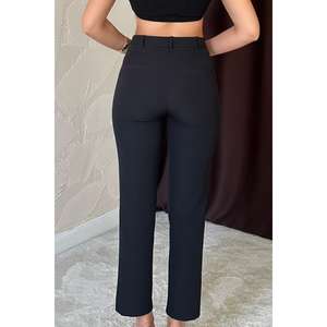 Pantalones de Vestir Negros de Cintura Alta para Mujer, Antiarrugas, al por Mayor - Product Image 3