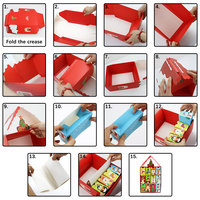 Boîtes cadeaux calendrier de l'Avent vide à 12 tiroirs en forme de maison de Noël, emballage en carton recyclé pour bonbons, chocolats et jouets