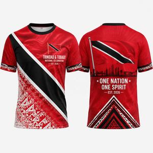Custom Trinidad & Tobago Inspired <b>Caribbean</b> Culture Pattern Sublimation <b>Shirt</b> Celebration Festival Event Promotional <b>Shirts</b> - Product Image 3