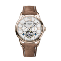 WOJTEK Montre mécanique automatique multifonctionnelle Grand Tourbillon Calendrier Année Lune Chronographe Cadran Résistant à l'eau Aiguille