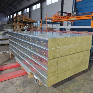 Panneaux sandwich en <span class=keywords><strong>laine</strong></span> <span class=keywords><strong>de</strong></span> <span class=keywords><strong>roche</strong></span> compressée pour toiture et mur, acier galvanisé, résistant au feu, résistant à l'eau, pour four, chambre froide, atelier - Product Image 3