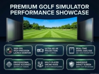 Système de simulateur de golf professionnel 2026 2K 4K HD pour installation intérieure avec analyse du swing, mode multi-sports, moniteur de lancement et divertissement
