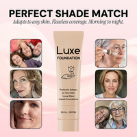 Fond de teint personnalisé OEM à changement de couleur, à l'acide hyaluronique et à la vitamine E, pour une peau impeccable qui s'intègre parfaitement à votre carnation