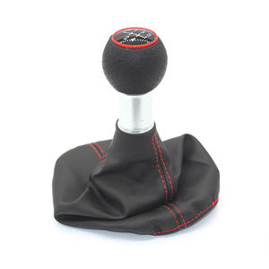 Poignée de levier de vitesse en cuir pour Volkswagen Golf 3 4, transmission manuelle, coutures rouges, conception ergonomique - Product Image 4