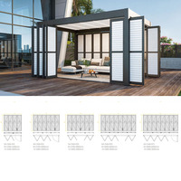 Gazebo de Aluminio para Exteriores de Fácil Montaje, Nuevo Diseño, Gazebo Moderno para Jardín, Gazebo de Aluminio Blanco y Negro