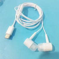 Earphone tipe-c berkabel Stereo, Headset Bass Super Hifi peredam kebisingan Headphone dalam telinga olahraga ergonomis