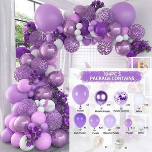 Set di decorazioni per Baby Shower con palloncino palloncino <span class=keywords><strong>lilla</strong></span> con palloncino per compleanno sfondo sfondo - Product Image 2