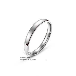 Anillo de acero inoxidable Pop Simple moderno, círculo liso de joyería de moda para todos los días, reloj de mano informal que combina con todo, anillo de pareja - Product Image 3