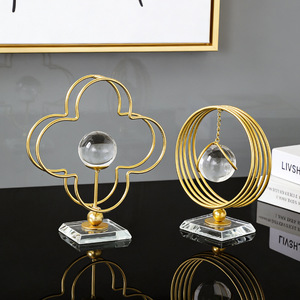 Mueble para TV de Estilo Nórdico Minimalista, Decoración con Bola de Cristal para Sala de Estar, Bola de Cristal, Artesanía en Metal - Product Image 1