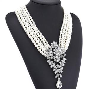 Factory Fashion Crystal <b>Necklace</b> Chunky Statement Zinc Alloy Strand Chain for Anniversary - Product Image 6