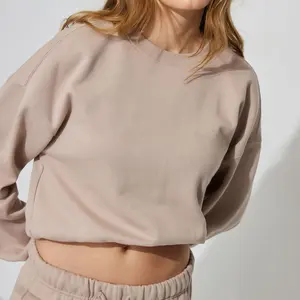 Женский пуловер большого размера с капюшоном на заказ, короткий комплект для бега от производителя, модная повседневная женская уличная одежда для спортивных штанов