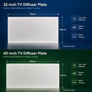Placa Difusora para TV de 32 Pulgadas, 710x405mm, 1.5mm, Blanca Lechosa, Acrílica, Difusión de Luz Uniforme para una Mejor Visualización - Product Image 1