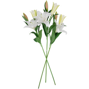 Real Touch Fleurs Blanches Lys Artificiel pour Mariage Décoration de Fête à la Maison Faux Lys Tiges Florales Faux Liles Fleur - Product Image 4