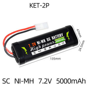 <span class=keywords><strong>7.2v</strong></span> 5000mah ni-mh סוללה עבור rc צעצועי טנק מכונית מסוק עם מחברים טמיה 7.2 סוללה v - Product Image 4