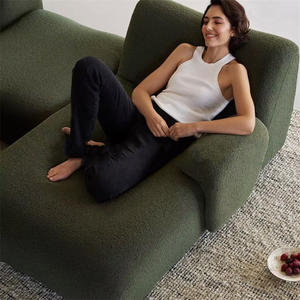 Sofá modular de tela de piel de cordero vintage francés sala de estar estilo wabi-sabi sofá retro de Combinación libre modular de tres personas - Product Image 5