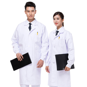 All'ingrosso professionale Unisex XL Workwear cotone traspirante poliestere ospedale uniformi bianco camice <span class=keywords><strong>da</strong></span> laboratorio per la sicurezza dei medici - Product Image 1