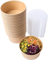 Boîte d'emballage en papier kraft, 10 pièces, emballage rond personnalisé pour restaurant, récipient alimentaire à emporter, pour la restauration rapide