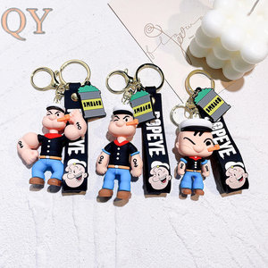 QY Vintage dessin animé marin personnage porte-clés mignon Anime Style PVC porte-clés sac charme enfance mémoire cadeau en gros - Product Image 4