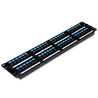 MT-4022 19 Inci 1U 2U Cat5e Cat6 UTP 24 48 Port Jaringan RJ45 Panel Patch