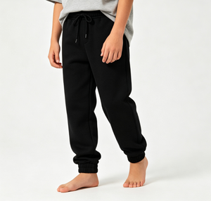Pantalones Deportivos de Felpa Suave Huamian de 290g para Niños, Mezcla de Algodón, Corte Regular, con Bolsillos, para Niños y Niñas, Tallas 100-150, 2 Colores - Product Image 1