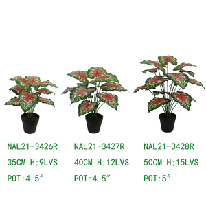 50cm di colore rosso finto lascia la pianta in vaso di caladium per la decorazione della terrazza - Product Image 5
