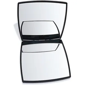 Espelho de cosméticos compacto da moda quadrada, cor preta, espelho cosmético