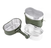 Boîte à lunch en aluminium de style allemand pour le camping en plein air, ustensiles de cuisine
