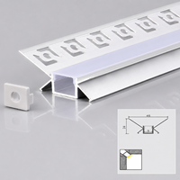 Profilé LED en aluminium en forme de V moderne et décoratif, encastré pour plafond en plâtre, éclairage d'ambiance intérieur pour coin supérieur