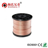Câble audio Brothers-Y pour haut-parleur avec conducteur en cuivre sans oxygène toronné 1C 14AWG non blindé, provenant du Guangdong
