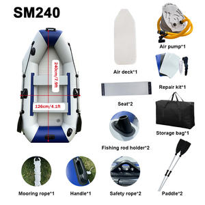 2,40 m aufblasbares Boot für 3 Personen, Ruder-Kajak aus 0,7 mm PVC, tragbares Faltkanu, Dingi, Schlauchboot mit Zubehör - Product Image 5